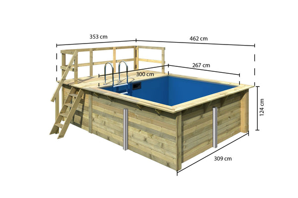 Massivholzpool Rechteck 1