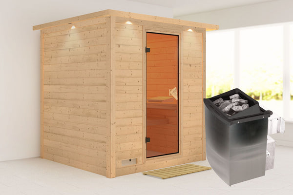 Sauna Mojave Massivholzsauna, Fronteinstieg