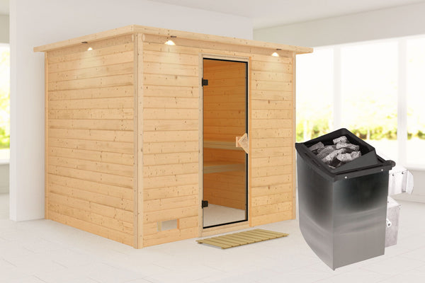 Sauna Sonara Massivholzsauna, Fronteinstieg