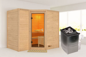 Sauna Sahib 2 Massivholzsauna, Eckeinstieg