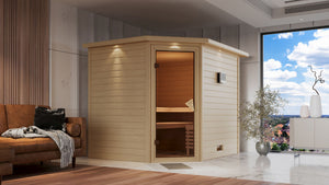 Sauna Tanami Massivholzsauna, Eckeinstieg