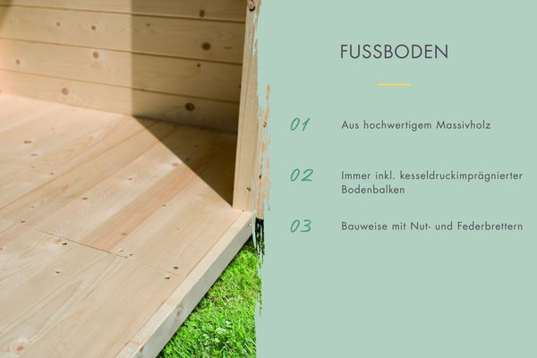 Fussboden für Sockelmass 3,70 x 3,10 m naturbelassen