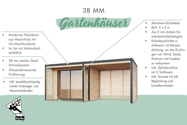 Gartenhaus Saturn 1B Gartenhaus, anthrazit, ohne Zubehör