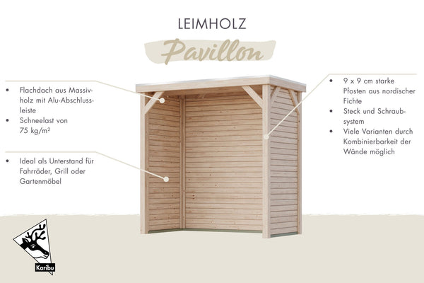 Pavillon Cubeco halb Pavillon, naturbelassen