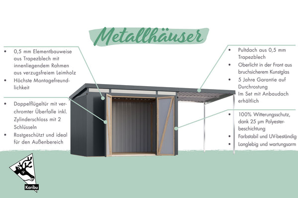 Gartenhaus Iridium 2,5 Metallhaus