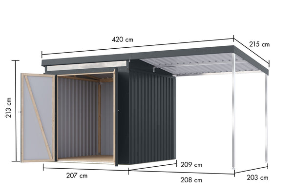 Gartenhaus Iridium 2 SET Metallhaus