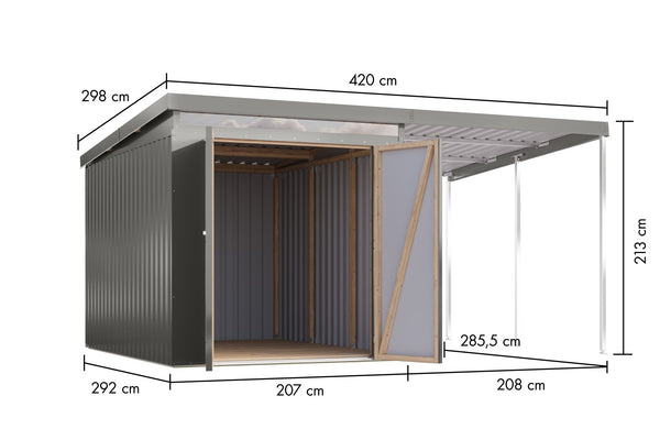 Gartenhaus Iridium 2,5 SET Metallhaus