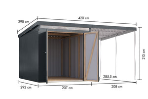 Gartenhaus Iridium 2,5 SET Metallhaus