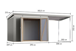 Gartenhaus Iridium 3 SET Metallhaus