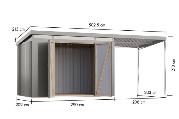 Gartenhaus Iridium 3 SET Metallhaus