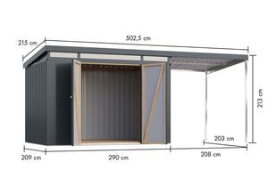 Gartenhaus Iridium 3 SET Metallhaus