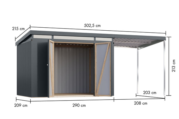 Gartenhaus Iridium 3 SET Metallhaus