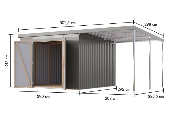 Gartenhaus Iridium 3,5 SET Metallhaus