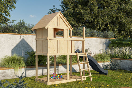 Kinderspielhaus Frieda SET Kinderspielgerät, naturbelassen, mit