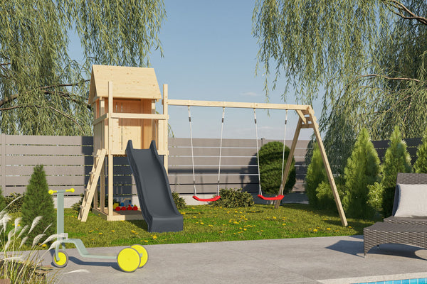 Kinderspielhaus Frieda SET Kinderspielgerät, naturbelassen, mit