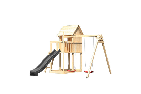 Kinderspielhaus Frieda SET Kinderspielgerät, naturbelassen, mit