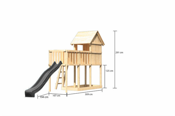 Kinderspielhaus Frieda SET Kinderspielgerät, naturbelassen, mit