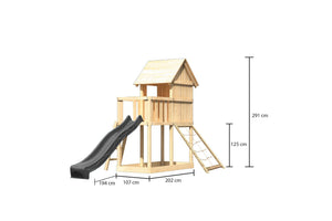 Kinderspielhaus Frieda SET Kinderspielgerät, naturbelassen, mit