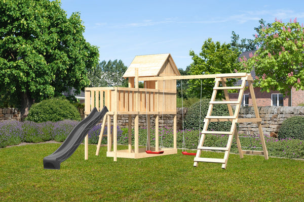 Kinderspielhaus Frieda SET Kinderspielgerät, naturbelassen, mit