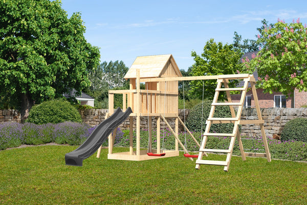 Kinderspielhaus Frieda SET Kinderspielgerät, naturbelassen, mit