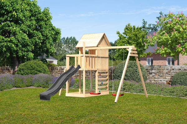 Kinderspielhaus Frieda SET Kinderspielgerät, naturbelassen, mit