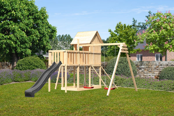 Kinderspielhaus Frieda SET Kinderspielgerät, naturbelassen, mit