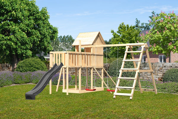 Kinderspielhaus Frieda SET Kinderspielgerät, naturbelassen, mit