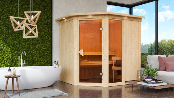 Sauna Fiona 2 Systemsauna, Eckeinstieg
