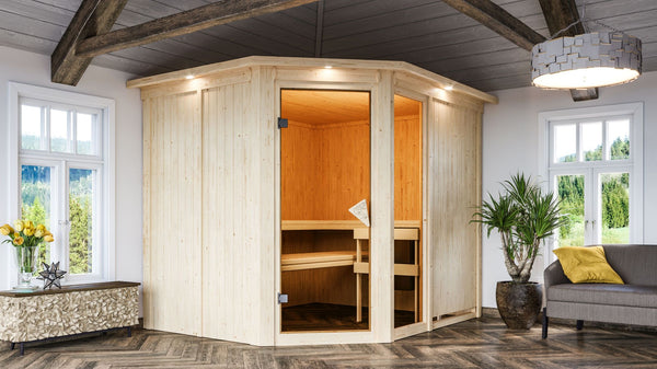 Sauna Fiona 3 Systemsauna, Eckeinstieg