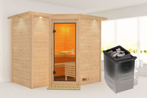 Sauna Sahib 2 Massivholzsauna, Eckeinstieg