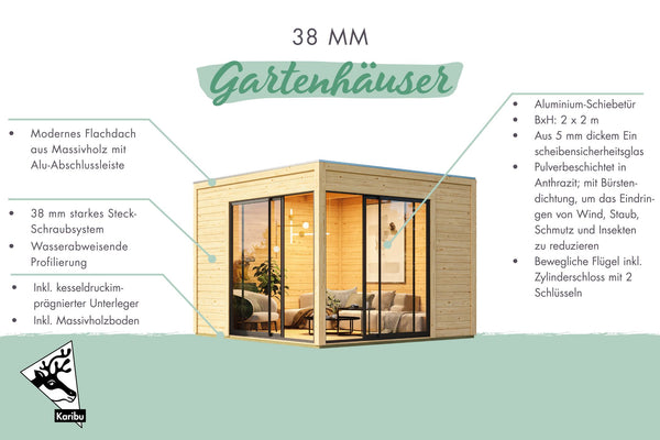 Gartenhaus Dice 3 Gartenhaus, naturbelassen, ohne Zubehör
