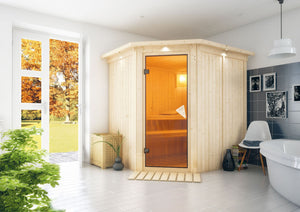 Sauna Lilja Systemsauna, Eckeinstieg