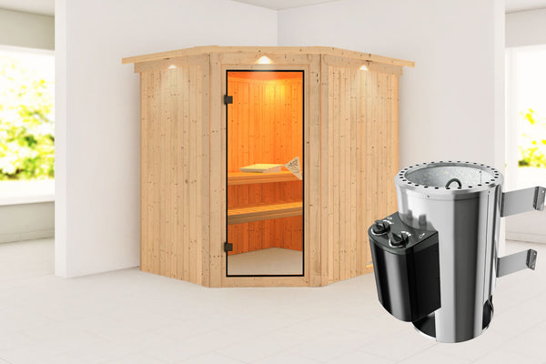 Sauna Lilja Systemsauna, Eckeinstieg
