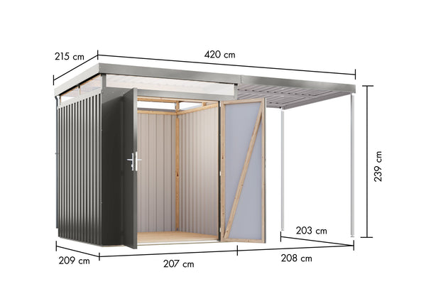 Gartenhaus Aurum 2 SET Metallhaus