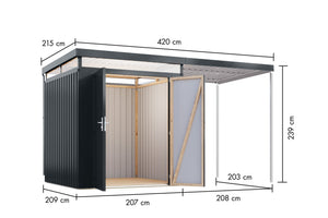 Gartenhaus Aurum 2 SET Metallhaus