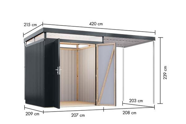 Gartenhaus Aurum 2 SET Metallhaus