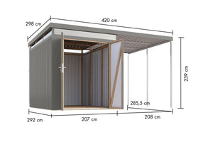 Gartenhaus Aurum 2,5 SET Metallhaus