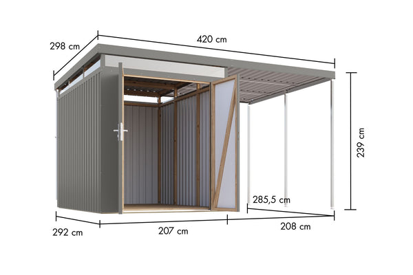 Gartenhaus Aurum 2,5 SET Metallhaus