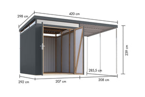 Gartenhaus Aurum 2,5 SET Metallhaus