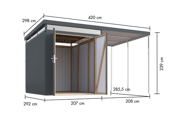 Gartenhaus Aurum 2,5 SET Metallhaus