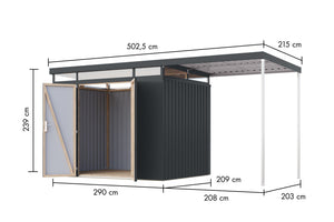 Gartenhaus Aurum 3 SET Metallhaus