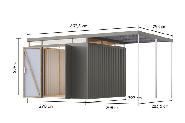 Gartenhaus Aurum 3,5 SET Metallhaus