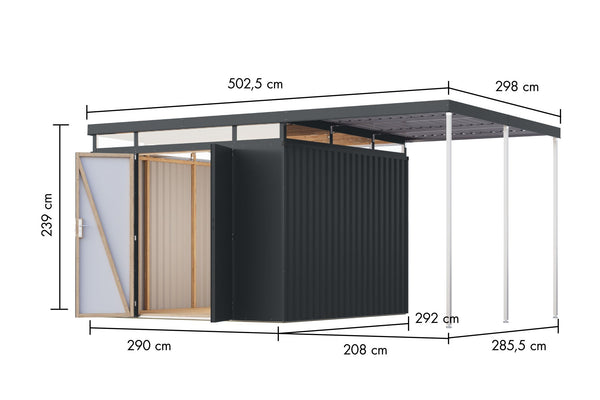 Gartenhaus Aurum 3,5 SET Metallhaus