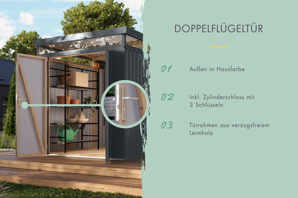 Gartenhaus Aurum 3,5 SET Metallhaus