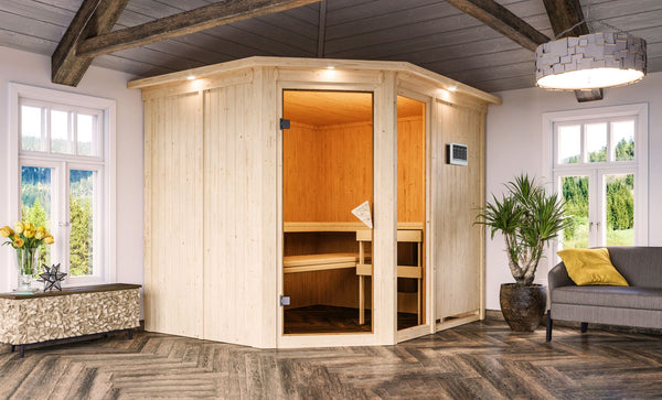 Sauna Fiona 3 Systemsauna, Eckeinstieg
