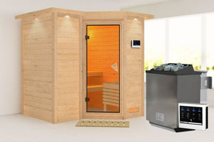 Sauna Sahib 1 Massivholzsauna, Eckeinstieg