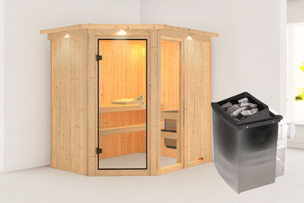 Sauna Fiona 1 Systemsauna, Eckeinstieg