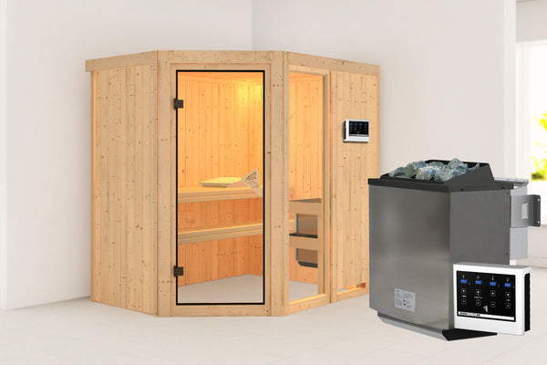 Sauna Fiona 1 Systemsauna, Eckeinstieg