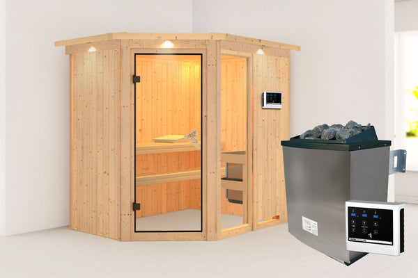 Sauna Fiona 1 Systemsauna, Eckeinstieg