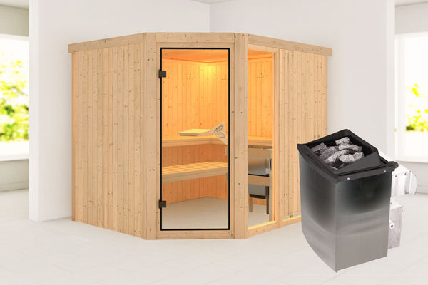 Sauna Fiona 3 Systemsauna, Eckeinstieg
